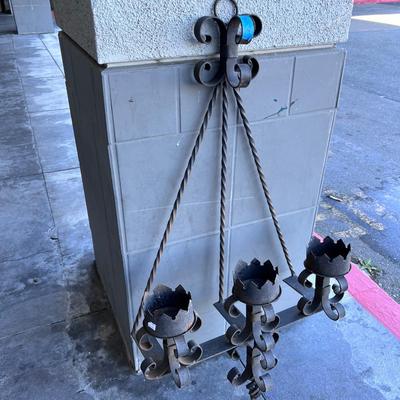 2 Large wrought iron candle lamps