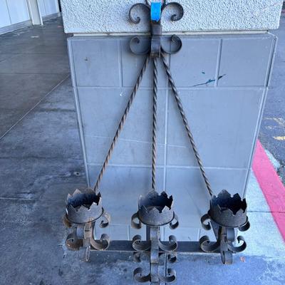 2 Large wrought iron candle lamps