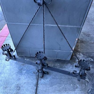 2 Large wrought iron candle lamps