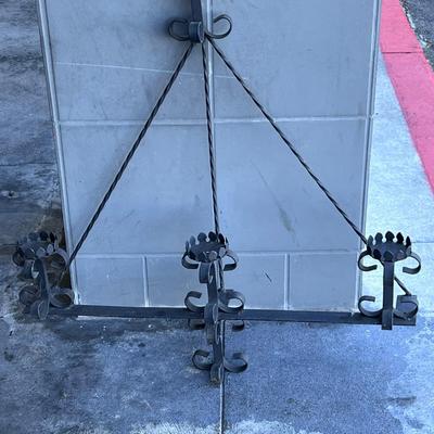 2 Large wrought iron candle lamps