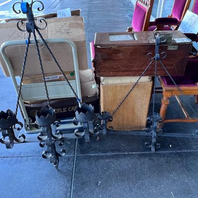 2 Large wrought iron candle lamps