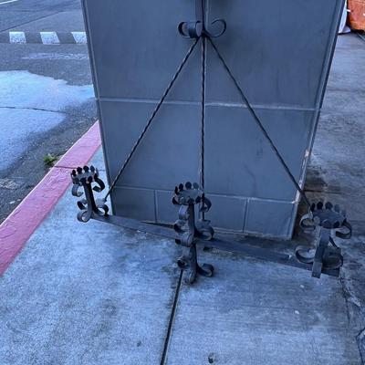 2 Large wrought iron candle lamps
