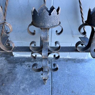 2 Large wrought iron candle lamps