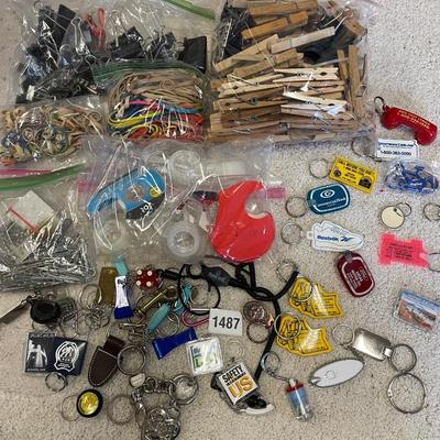 Key chains and clothes pins