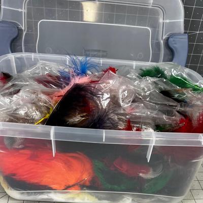 Bin of Mixed Fly Tie Colorful FEATHERS