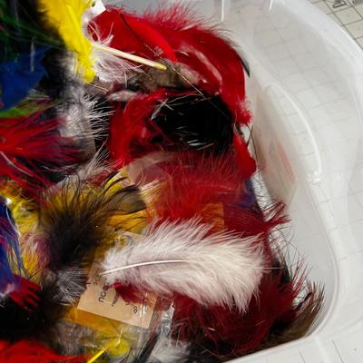 Bin of Mixed Fly Tie Colorful FEATHERS
