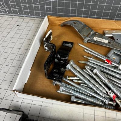 Hardware: Lag Bolts, Gate Hinges, Plus Other