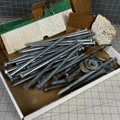 A Bunch of 10" Lag Bolts and Washers