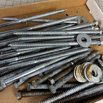 A Bunch of 10" Lag Bolts and Washers