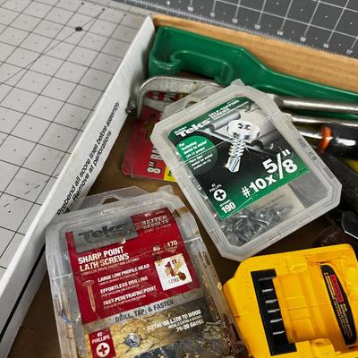 Lot of Hand Tools: Wrench, Knife, Screws 