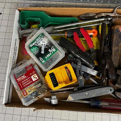 Lot of Hand Tools: Wrench, Knife, Screws 