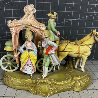 Lenwile China Hand Painted Japan Horse & Carriage