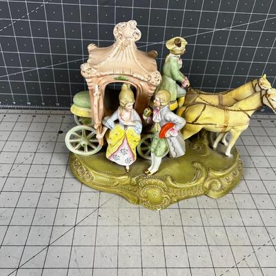 Lenwile China Hand Painted Japan Horse & Carriage