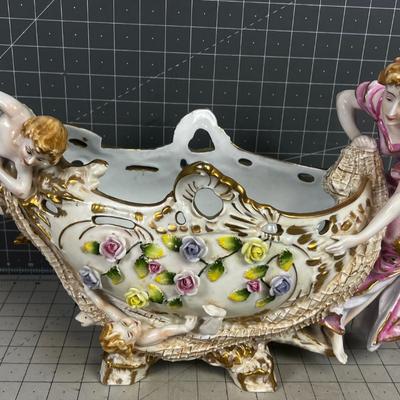 1890's DRESDEN Amphora Vienna Art Nouveau Porcelain Centerpiece 18" Figurine Statue 
