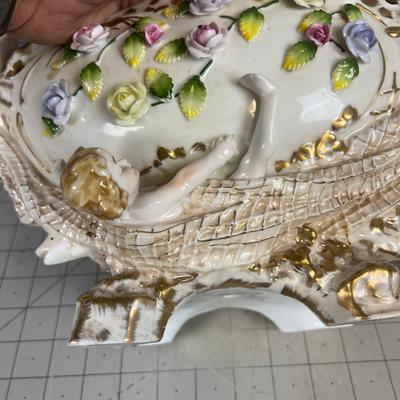 1890's DRESDEN Amphora Vienna Art Nouveau Porcelain Centerpiece 18" Figurine Statue 