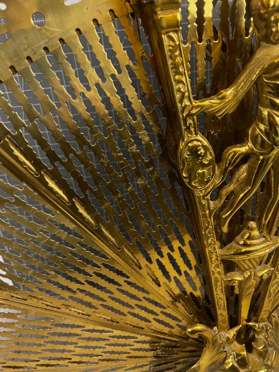 Brass Fireplace Screen FAN
