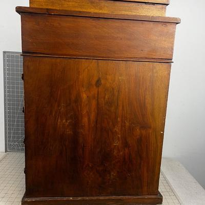 Small Circa 1860's Secretary Desk with Hand Cut Dovetail Drawers 