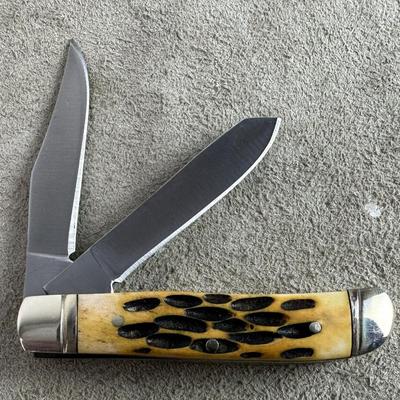  NRA MINI TRAPPER KNIFE stag handle