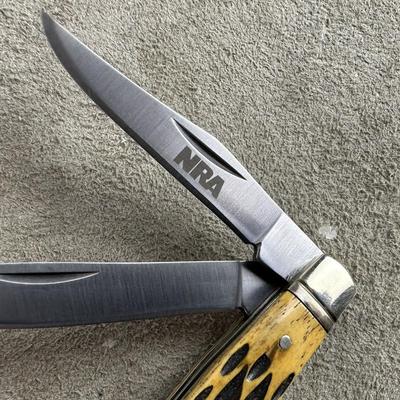  NRA MINI TRAPPER KNIFE stag handle