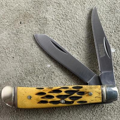  NRA MINI TRAPPER KNIFE stag handle
