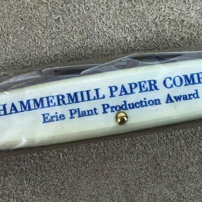  vintage USA MADE FOLDING BLADE POCKETKNIFE HAMMERMILL PAPER 
