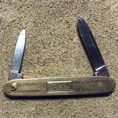  vintage IMPERIAL GOLD FILLED 2 BLADE FOLDING POCKETKNIFE