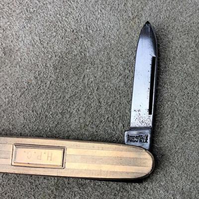  vintage IMPERIAL GOLD FILLED 2 BLADE FOLDING POCKETKNIFE