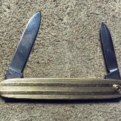  vintage IMPERIAL GOLD FILLED 2 BLADE FOLDING POCKETKNIFE