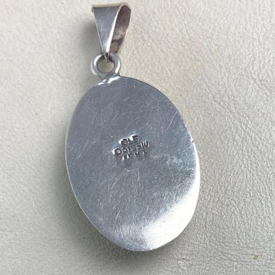  modernist STERLING SILVER & LAPIS PENDANT TAXCO MEXICO