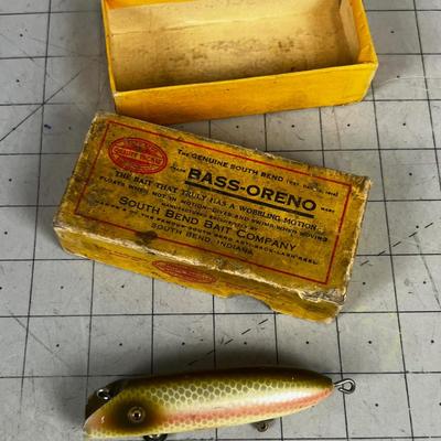 ANTIQUE BASS-ORENO Bass Fishing Lure in Original Box