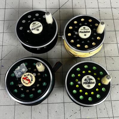 (4) Pflueger Medalist Fly Reel Spools 