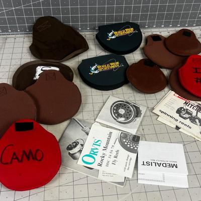 Large Pile of paperwork for and Reel Cases and Holders