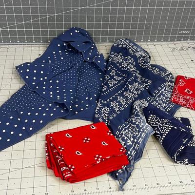 A Large Lot of COWBOY Handkerchiefs SOME Vintage!
