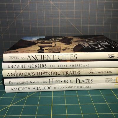 Lot of 5 Vintage National Geographic Society Books HCDJ Historic America