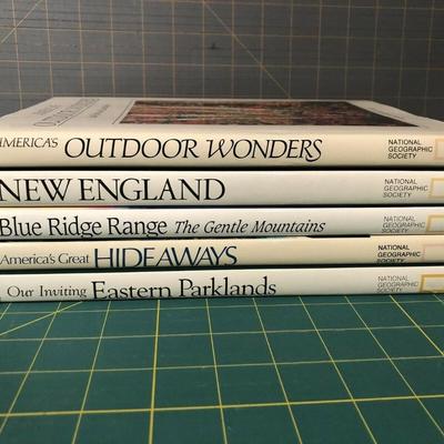 Lot of 5 Vintage 1st Edition Collection National Geographic Society Books HCDJ