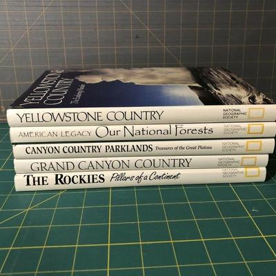 Lot of 5 Vintage 1st Edition Collection National Geographic Society Books HCDJ