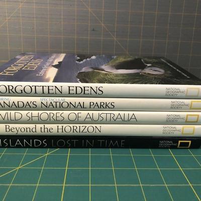 Lot of 5 Vintage National Geographic Society Books HCDJ Exploration & Adventure