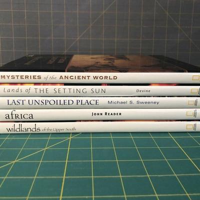 Lot of 5 National Geographic Books HCDJ Nature & History