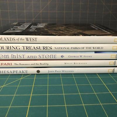 Lot of 5 National Geographic Books HCDJ History and Nature Topics
