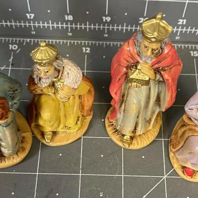 Vintage German Hard Plastic Nativity Figures Wiseman Joseph Shepard KINGS~~