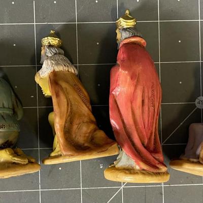 Vintage German Hard Plastic Nativity Figures Wiseman Joseph Shepard KINGS~~