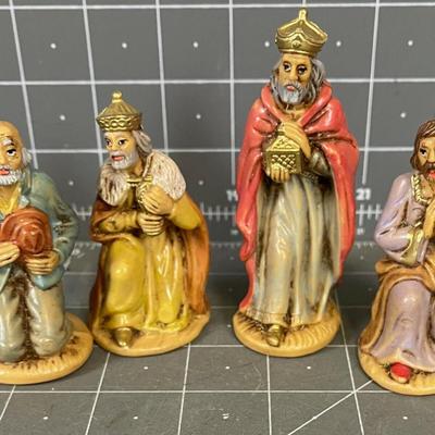 Vintage German Hard Plastic Nativity Figures Wiseman Joseph Shepard KINGS~~