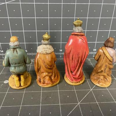 Vintage German Hard Plastic Nativity Figures Wiseman Joseph Shepard KINGS~~