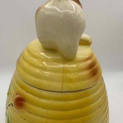 American Bisque Kitten on Beehive Cookie Jar