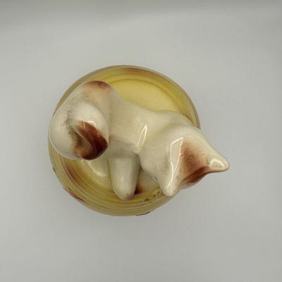 American Bisque Kitten on Beehive Cookie Jar
