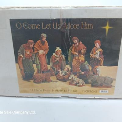 DICKSONS Come Let us Adore him 11-piece resin Nativity set