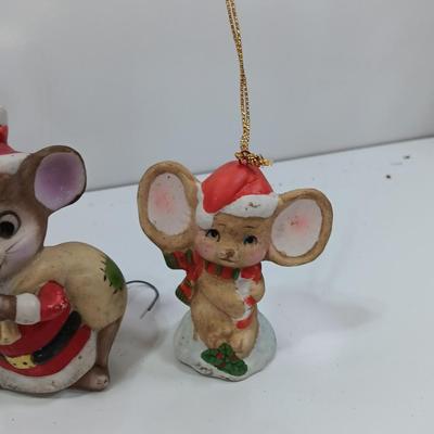 Four little ceramic mice