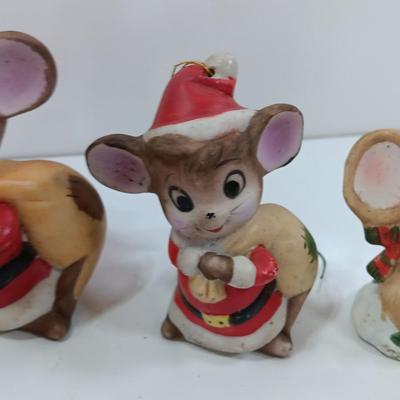Four little ceramic mice