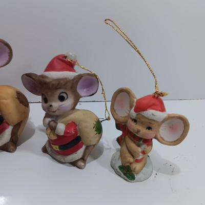 Four little ceramic mice