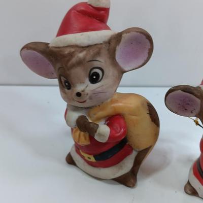 Four little ceramic mice